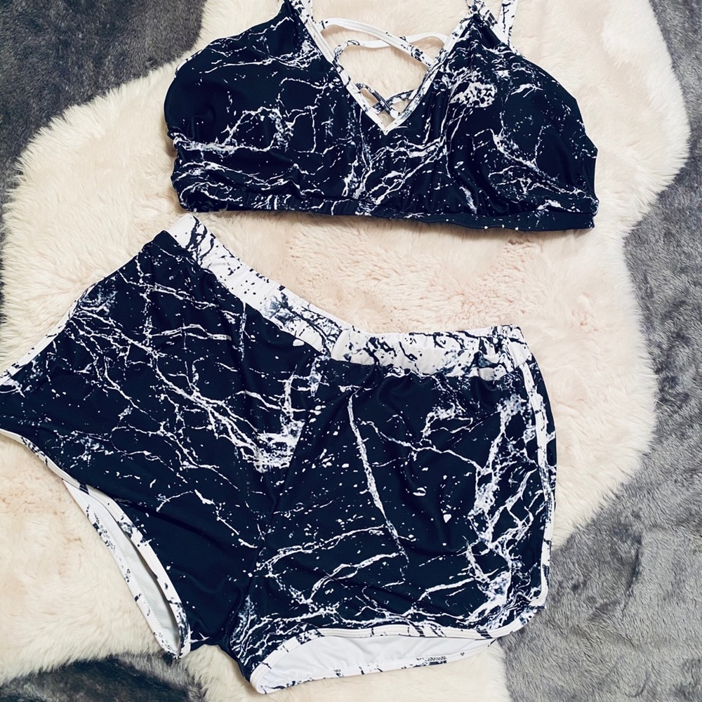 Marbled stretch workout set